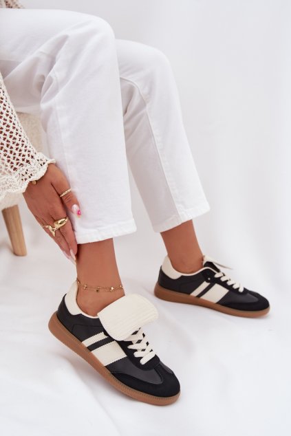 Nízké Dámské Tenisky S Otočeným Jazykem Černé Ardira (Veľkosť 36)