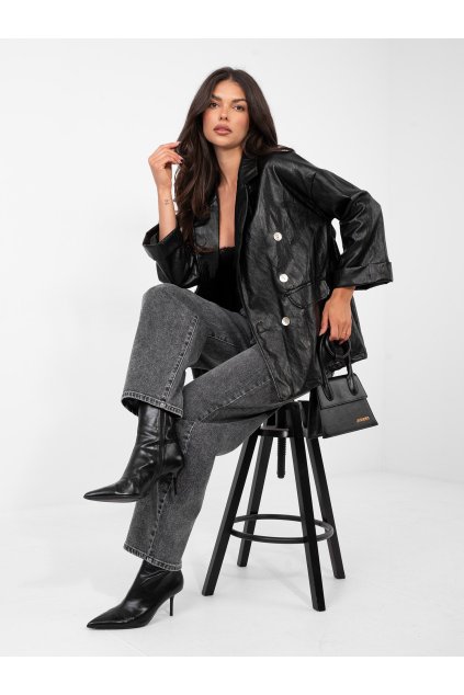 Dámske sako farba Čierna kód IT-MA-FL10061.51 (Farba Čierna, Veľkosť ONE SIZE)