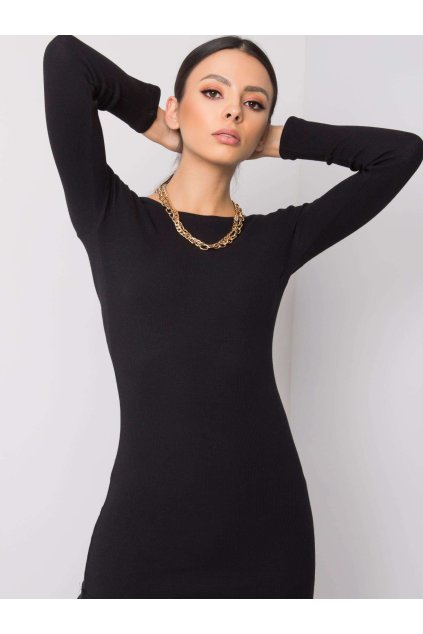 Čierne dámske ležérne šaty s pohodlným strihom RV-SK-6103.67 (Farba Béžová)