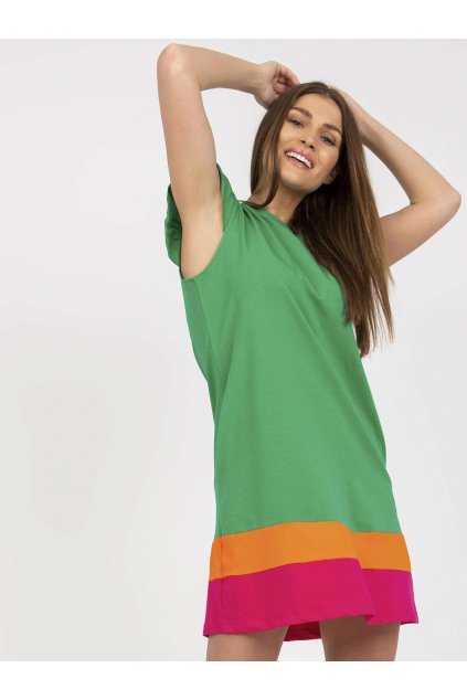 Dámske zelené šaty na bežný deň RV-SK-8016.29 (Veľkosť L, Farba Zelená)