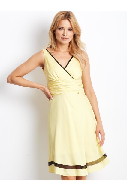 Zlaté riasené šaty NU-SK-850.08 (Veľkosť 36, Farba Žltá)