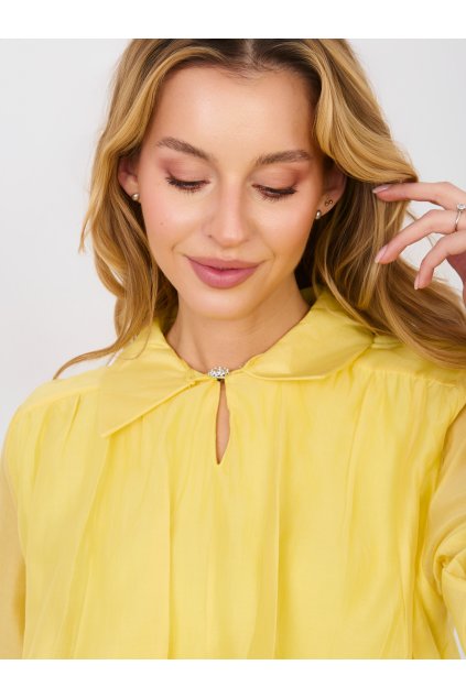 Dámska blúzka formálny štýl žltá IT-BZ-29261.08P (Farba Žltá, Veľkosť ONE SIZE)