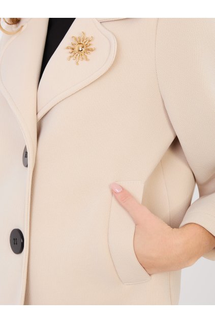 Dámska Bunda farba Béžová kód IT-KR-FL8159-1.29 (Farba Béžová, Veľkosť ONE SIZE)
