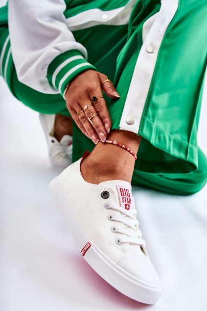 Dámske tenisky big star ff274087 biele-červené / FF274087 WHITE/RED (Veľkosť 39)