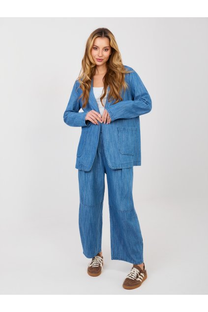 Dámske sako farba Modrá kód IT-MA-FL7703.21P (Farba Modrá, Veľkosť ONE SIZE)