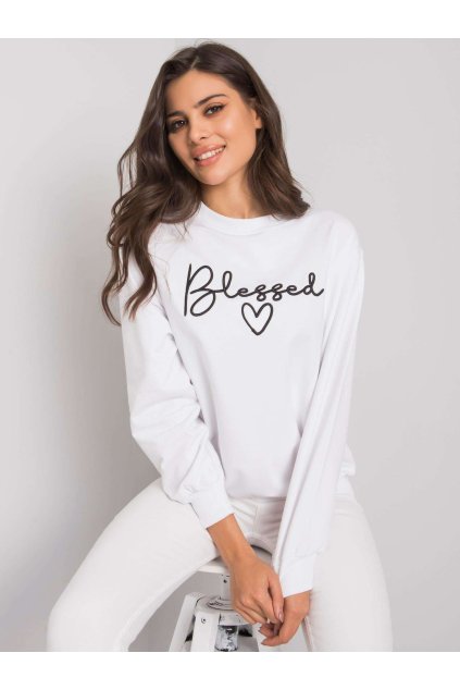 Dámska biela športová mikina bez kapucne RV-BL-7212.23P