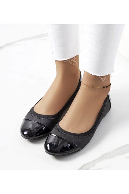 Dámske baleríny čierne kód GD-FL06 - GM GD-FL06 BLACK 38 - GM (Veľkosť 38)