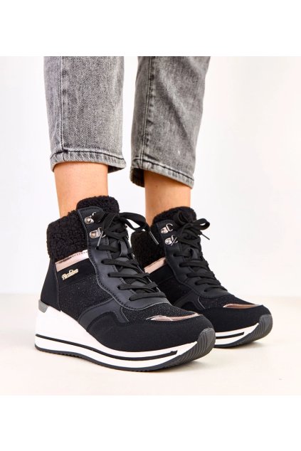 Dámske topánky tenisky čierne kód EX5600 - GM EX5600-1 BLACK 38 - GM (Veľkosť 38)