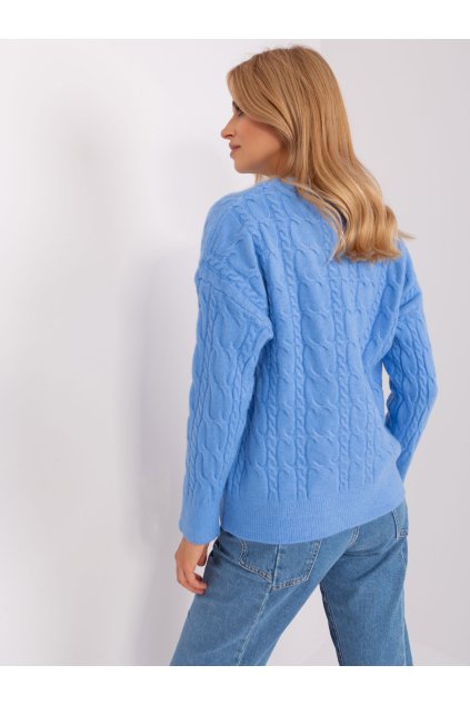 Dámsky sveter farba Modrá kód AT-SW-2335.27 (Farba Modrá, Veľkosť ONE SIZE)