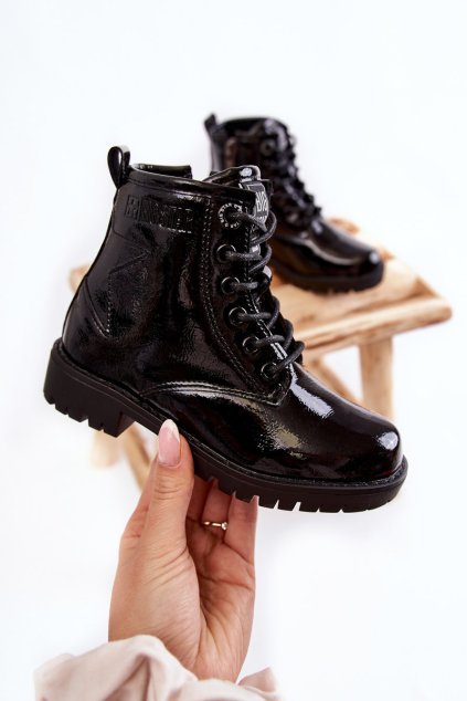 Dětské lakované teplé boty Big Star II374045 Černá (Veľkosť 32)