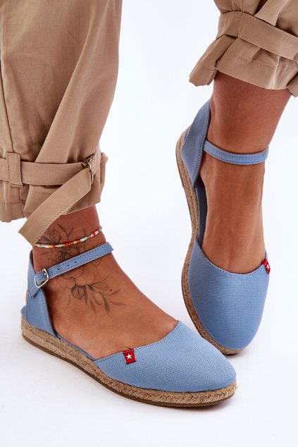Dámske espadrilles na platforme big star ff274532 modré / FF274532 NIEBIESKI (Veľkosť 39)