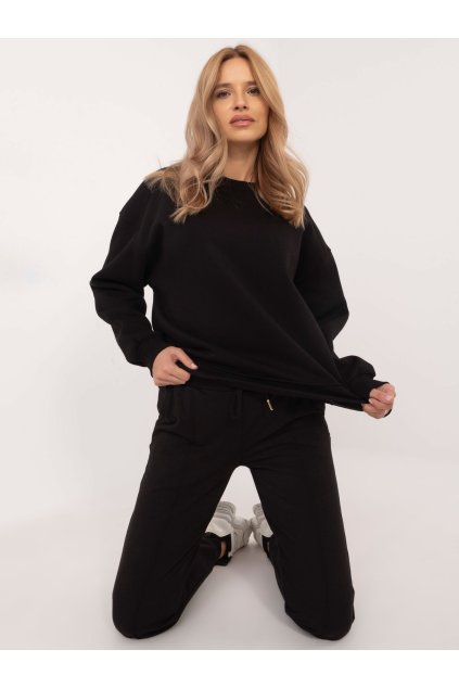 Moderné dámske športové tepláky kód CLM-DR-1275.30 (Farba Čierna, Veľkosť S)