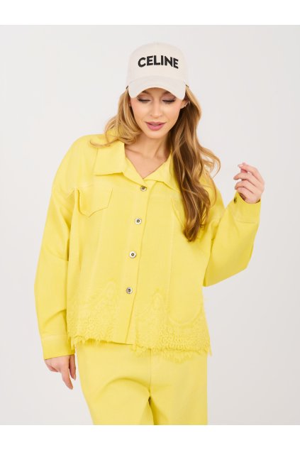 Dámska Bunda farba Žltá kód IT-KR-FL10001.54 (Farba Žltá, Veľkosť ONE SIZE)