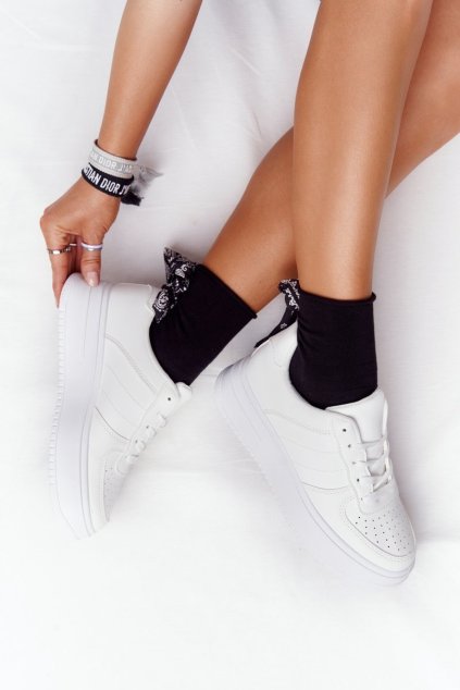 Biele dámske tenisky NJSK G191 WHITE (Veľkosť 36)