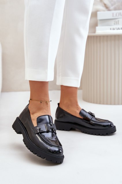 Lakované Dámské Mokasíny Vinceza 62187 Černé (Veľkosť 37)