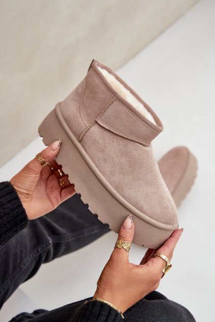 pol pl Damskie Sniegowce Na Platformie Bezowe Ninala 34895 9