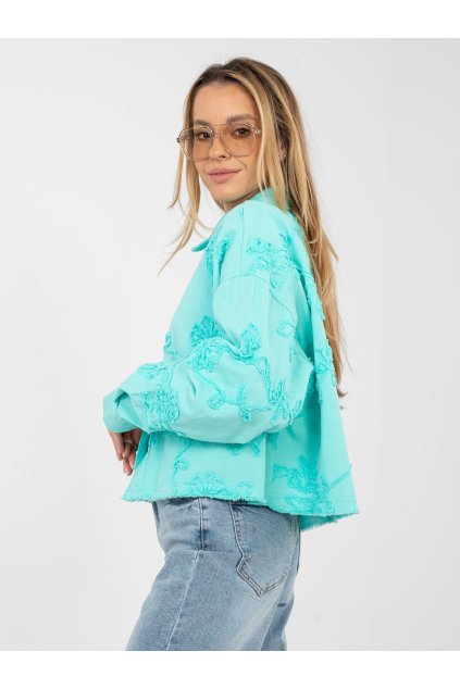 Dámska Bunda farba Tyrkysová kód IT-KR-FL9993.77 (Farba Tyrkysová, Veľkosť ONE SIZE)