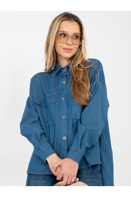 Dámske Košeľa farba Modrá kód IT-KS-FL9968.28 (Farba Modrá, Veľkosť ONE SIZE)