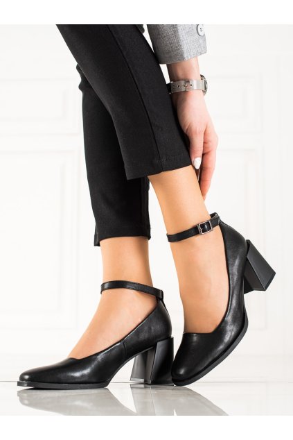 Čierne dámske lodičky z eko kože Shelovet 230029B Black (Veľkosť 35.5)