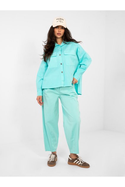 Dámske Košeľa farba Tyrkysová kód IT-KS-FL9968.48 (Farba Tyrkysová, Veľkosť ONE SIZE)