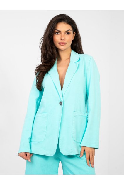 Dámske sako farba Tyrkysová kód IT-MA-FL7703.49 (Farba Tyrkysová, Veľkosť ONE SIZE)