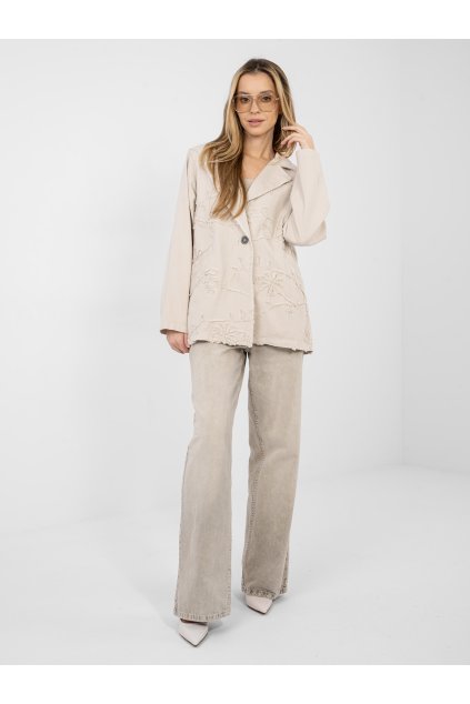 Dámske sako farba Béžová kód IT-MA-FL9992.97 (Farba Béžová, Veľkosť ONE SIZE)