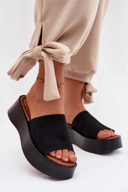 Dámske Sandále na platforme čierne liorisse / 2826 BLACK (Veľkosť 36)