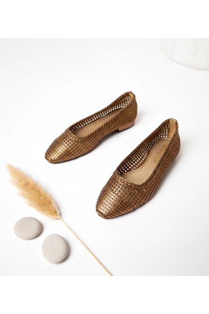 Dámske baleríny hnedé kód 9110 - GM 9110-4 BRONZE 38 - GM (Veľkosť 38)