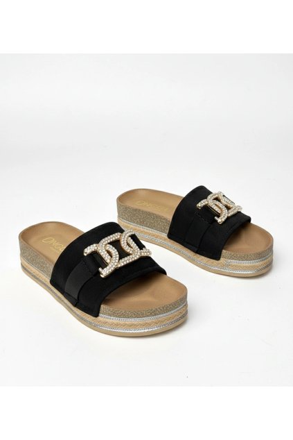 Dámske šľapky čierne kód BL - GM 511-1 BLACK 38 - GM (Veľkosť 38)