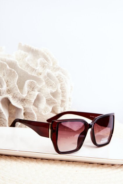 Dámske sluneční brýle s uv filtrem tmavo hnedé / OK.32202 (Veľkosť Uni)