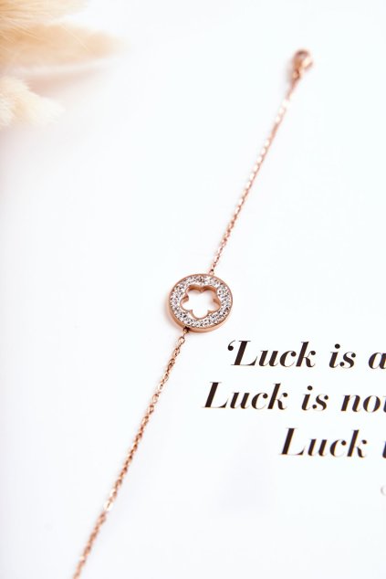 Dámsky náramok  ružové kód br/ro.gld/cyr/kwiat / (Veľkosť Uni)