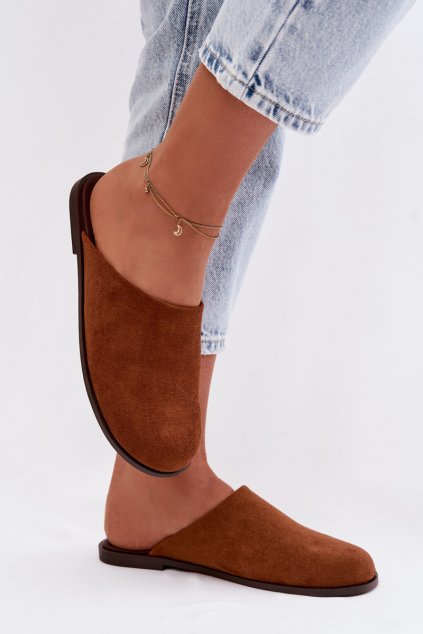 Dámske ploché Sandále z eco semišu camel veronelle / DM505 CAMEL (Veľkosť 36)