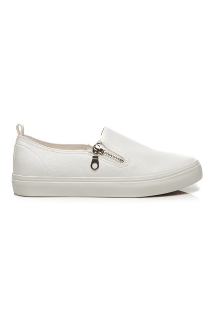 BÍLÉ TRAMPKY NA ZIP (Veľkosť UK5 / EUR 38)
