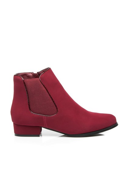 Červené semišové kotníkové topánky TOP OR (Veľkosť UK4 / EUR 37)