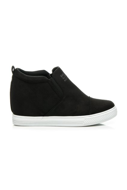 Čierne tenisky SLIP ON na opätku TL017B/W (Veľkosť 42)