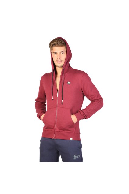 Pánska mikina na zips s kapucňou GURU bordová (Veľkosť L,)