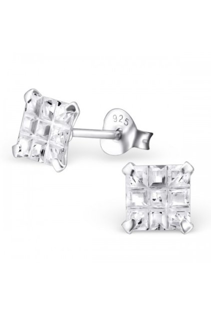 Strieborné náušnice bodky - 925 cz kryštál MS22029