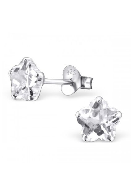 Strieborné náušnice hviezdy - 925 cz kryštál MS22030