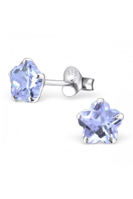 Strieborné náušnice hviezdy - 925 cz levander MS22030
