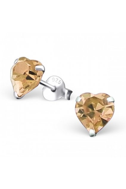 Strieborné náušnice srdcia - 925 cz topas MS20576