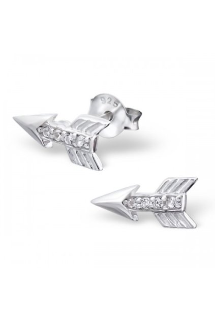 Strieborné náušnice šípy - 925 cz kryštál MS16540