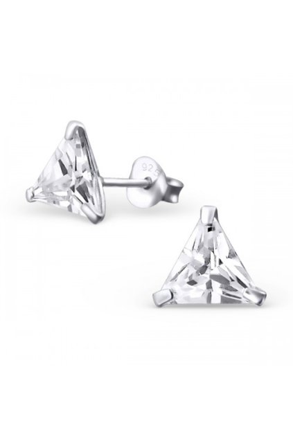 Strieborné náušnice trojuholníky - 925 cz kryštál MS20993
