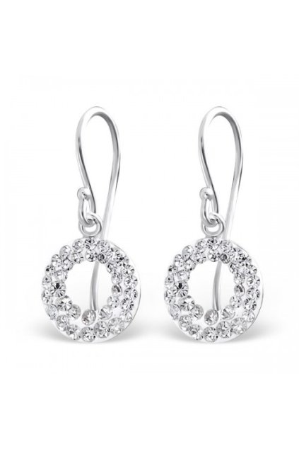 Strieborné okrúhle náušnice - 925 cz kryštál MS16472