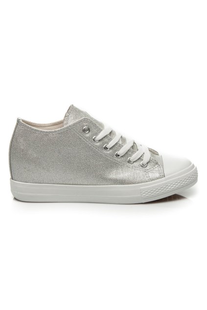 Strieborné plátené tenisky BK01S veľ.č. 40 (Veľkosť UK7 / EUR 40)