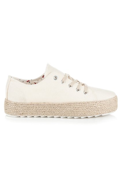 Béžové plátenky espadrilky na platforme K1720402H