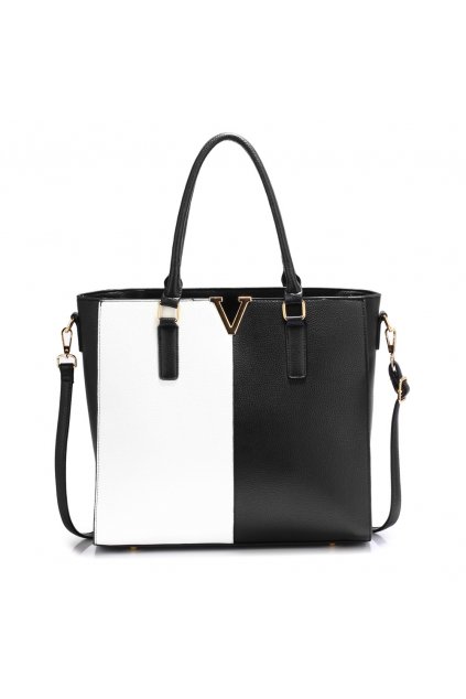 Čierno biela kabelka shopper Aggie AG00420