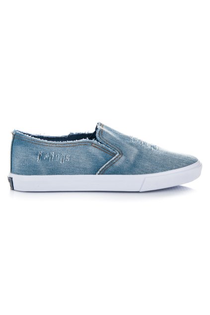 Riflové tenisky modré Slip On American Club