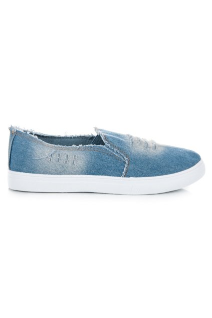 Modré plátenky slip on Bella Paris