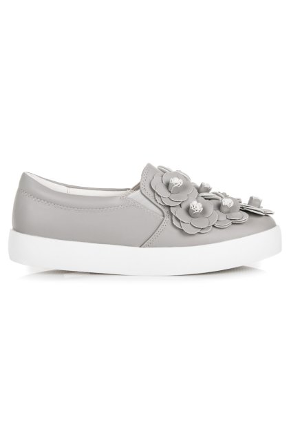 Sivé tenisky slip on s kvetmi Vices