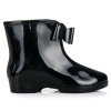 Čierne gumené čižmy s mašľou Cnb